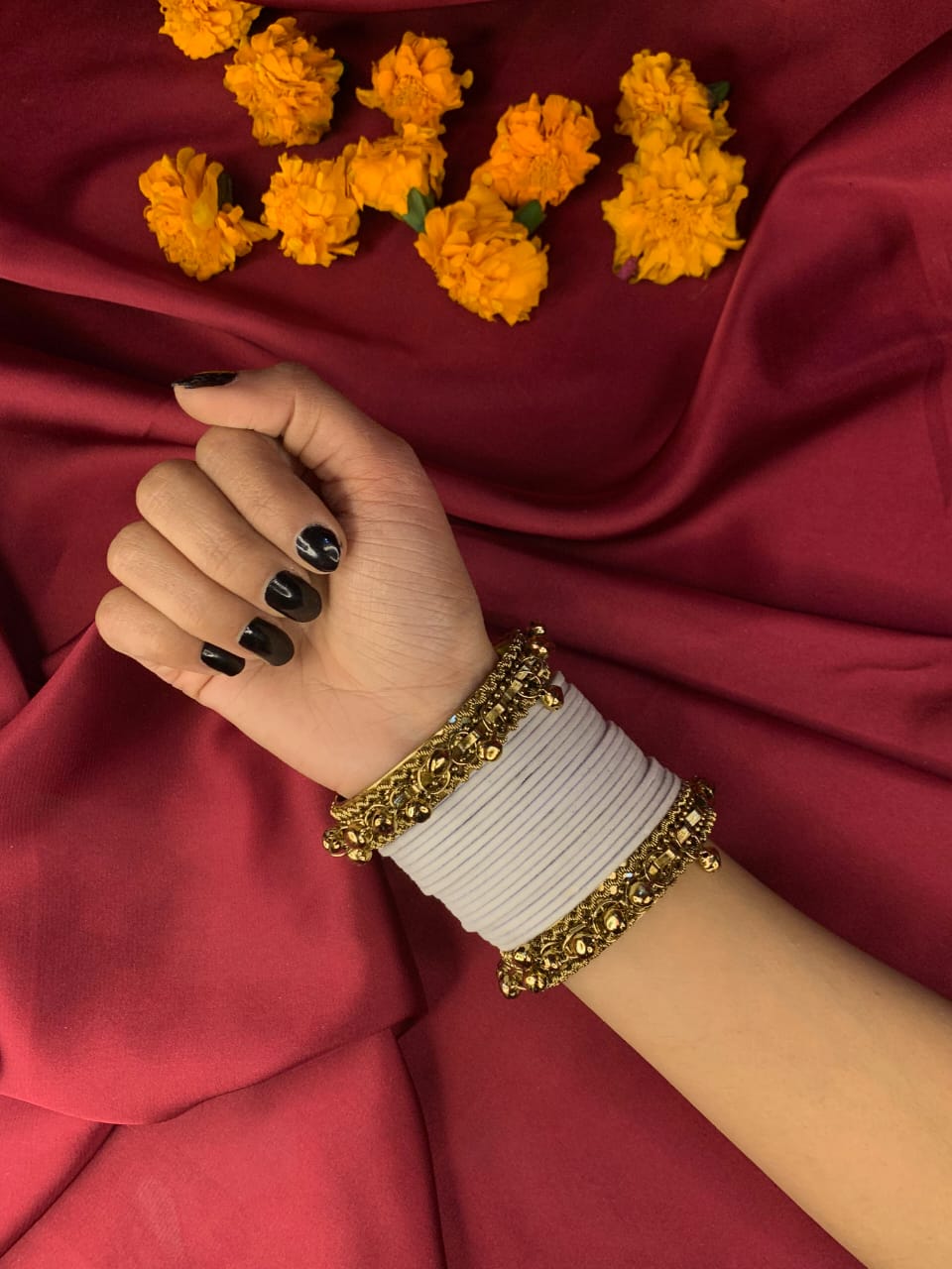 Gold Velvet Bangles