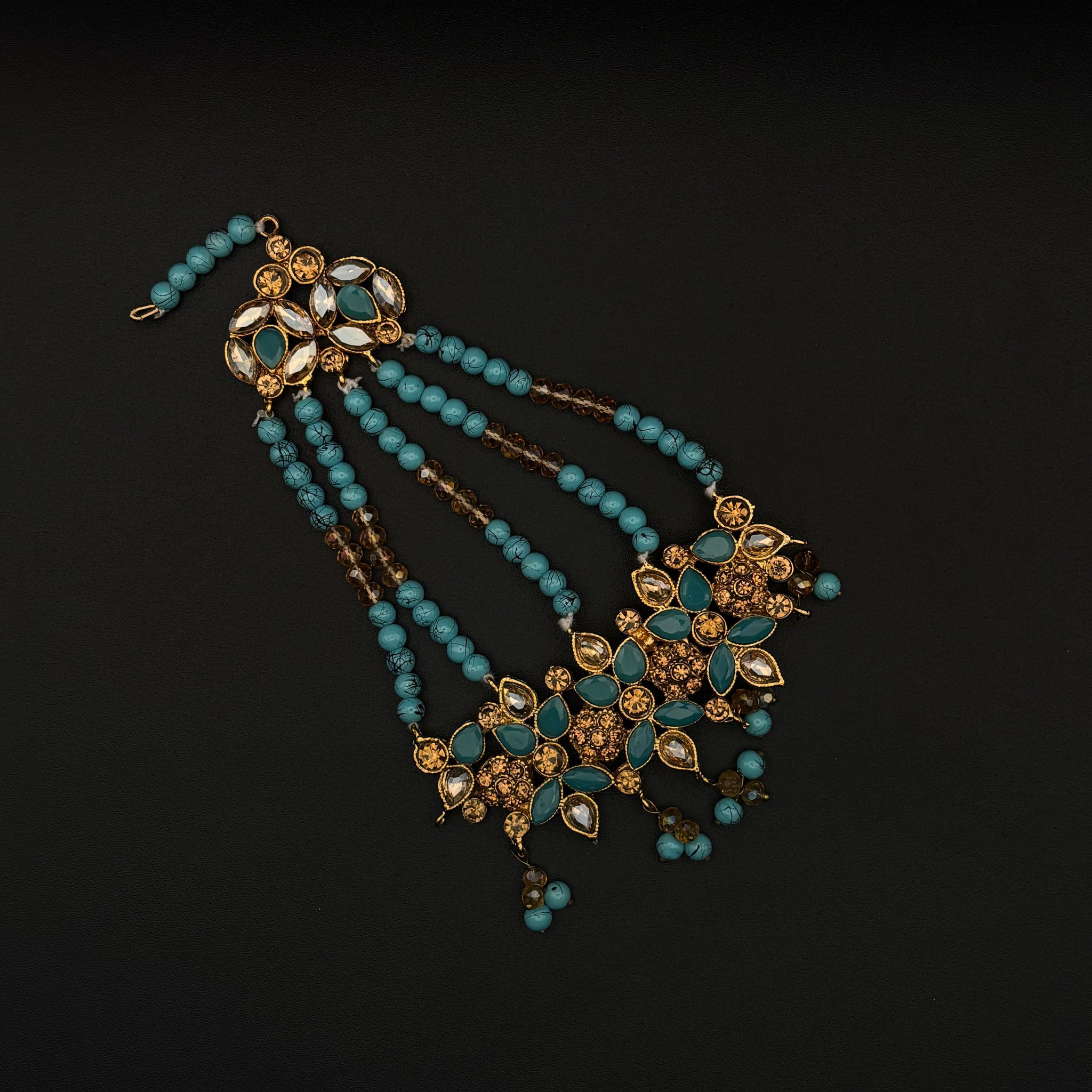 Turquoise & Crystal Jhoomer