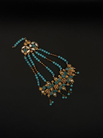 Turquoise & Crystal Jhoomer