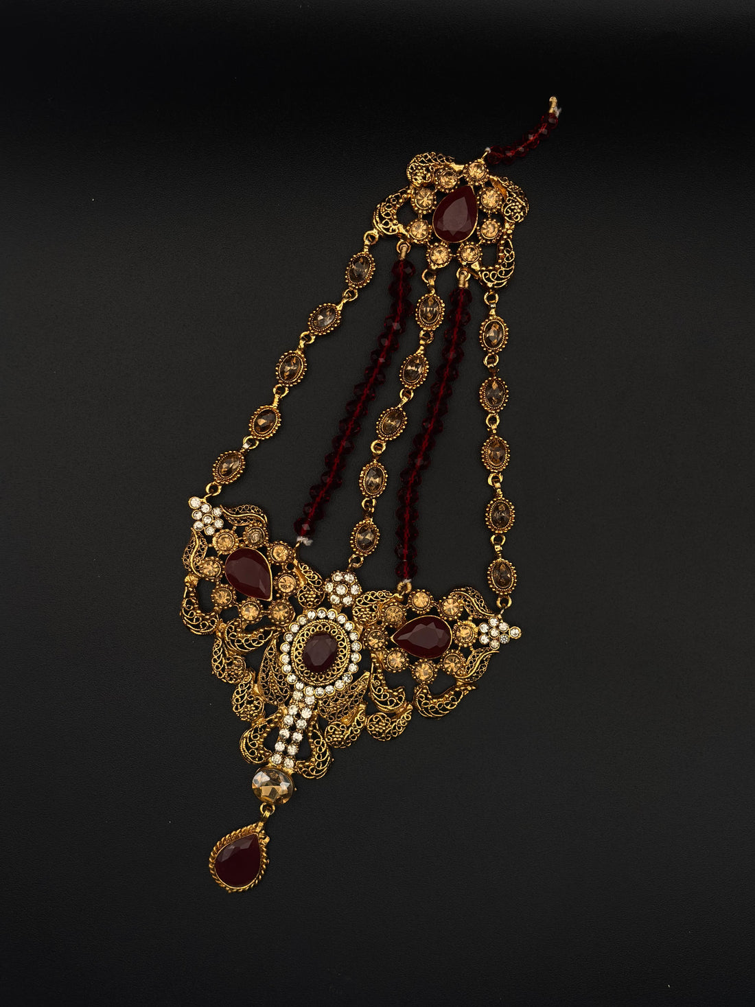 Majestic Maroon & Antique Gold Bridal Set