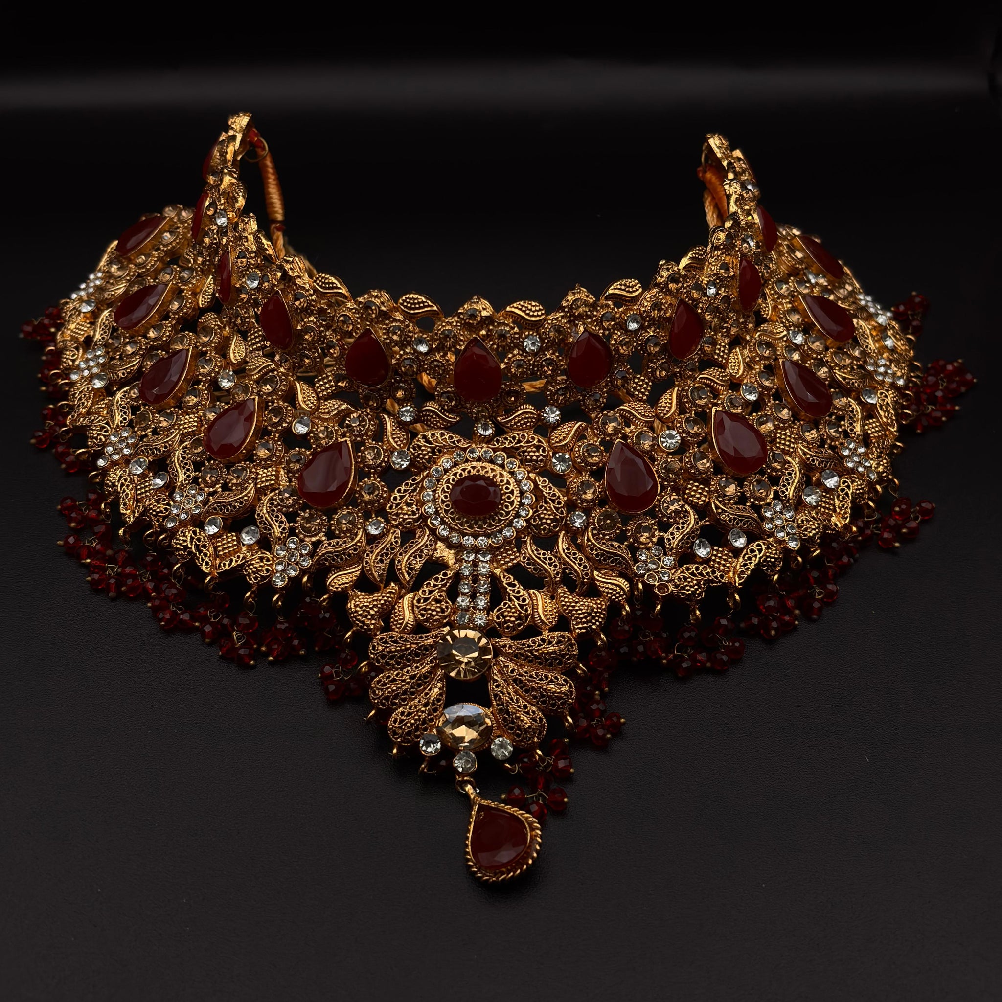 Majestic Maroon & Antique Gold Bridal Set