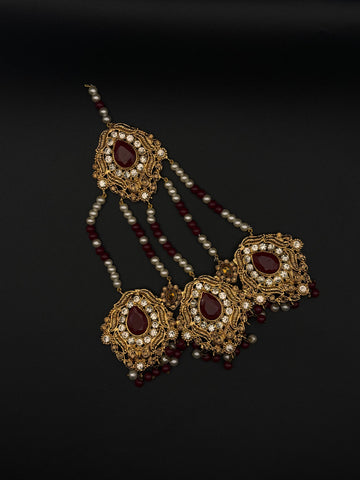 Maroon & Pearl Royal Jhoomer