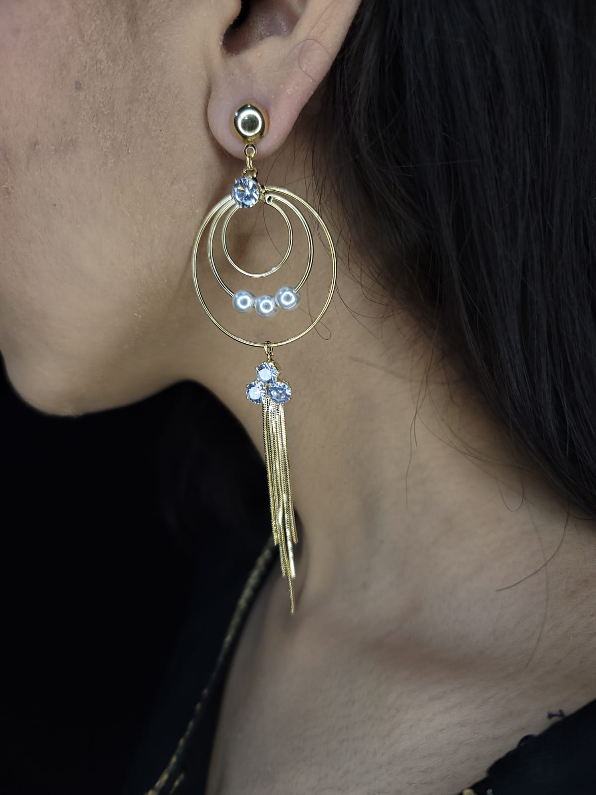 Gold Dreamcatcher Dangle Earrings