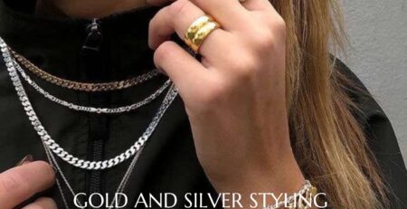 Fashion advice for accessorizing with gold and silver jewelry.