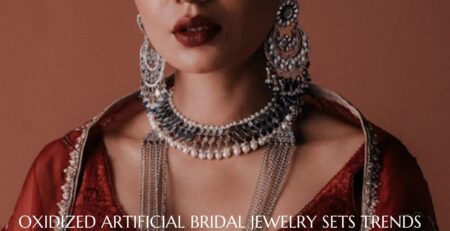 Showcasing her Oxidized Artificial Bridal Jewelry Sets