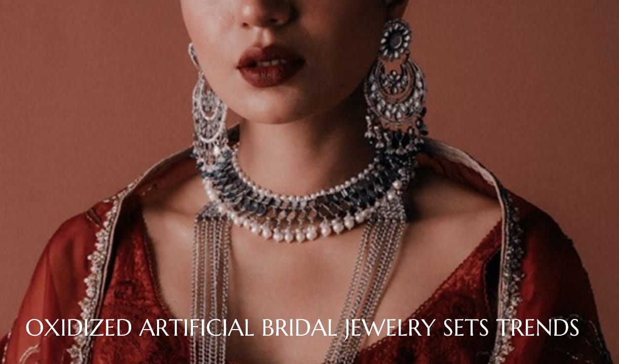 Showcasing her Oxidized Artificial Bridal Jewelry Sets