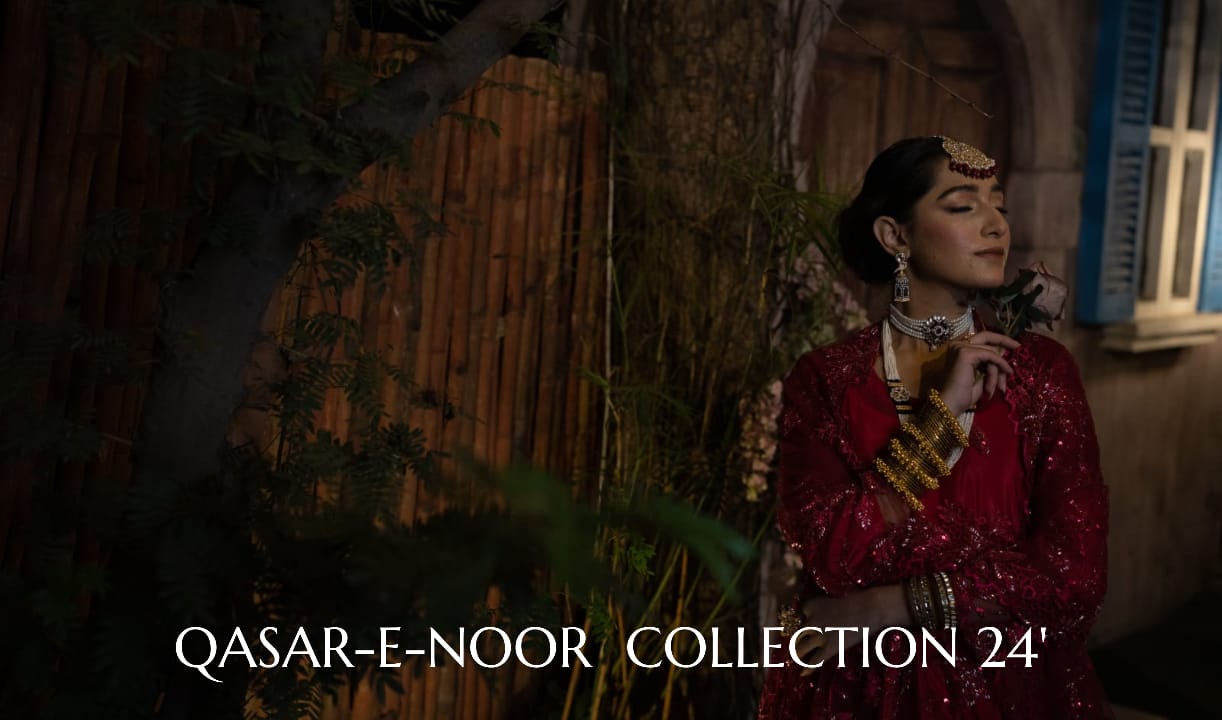 Embark on a mesmerizing voyage through time with the “Qasar-e-Noor Collection ’24.” This collection seamlessly fuses the opulent allure of the Mughal era with a contemporary twist, presenting creations that epitomize both enduring classicism and modern sophistication. With utmost precision and care, each piece encapsulates a narrative steeped in rich heritage, resonating with the lavish opulence that once graced the illustrious courts of ancient India. Immerse yourself in this enchanting fusion of history and refinement, where every jewel narrates a tale of unparalleled beauty and artistry.